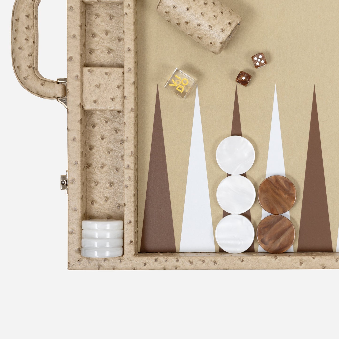 Beige Ostrich Large Backgammon