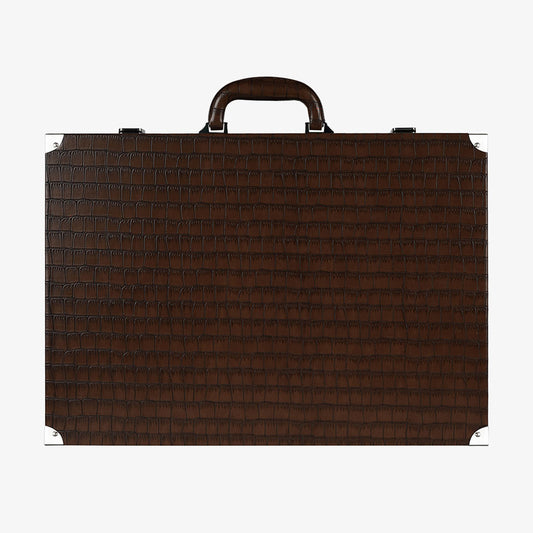 Patinated Brown Crocodile Large Backgammon