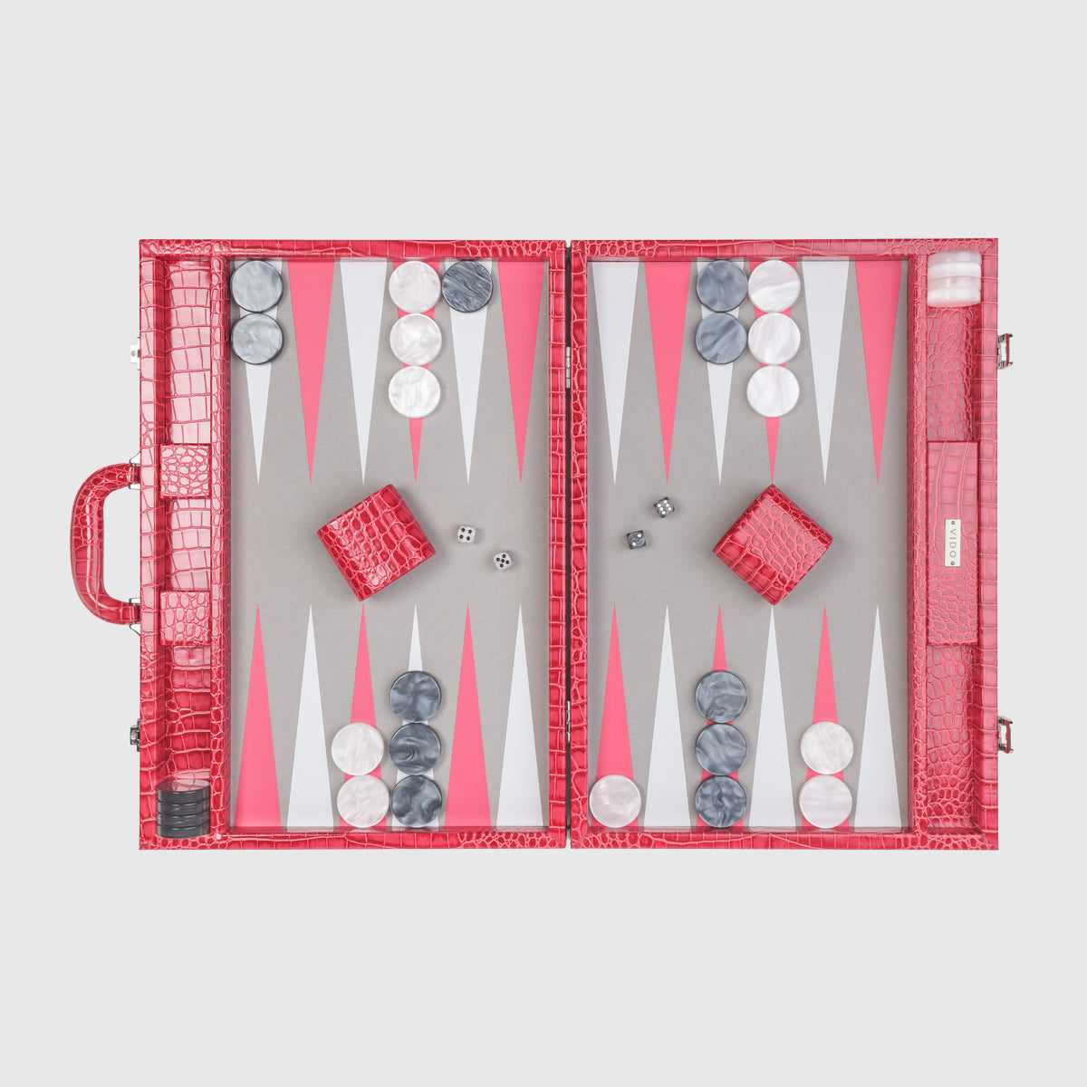 Raspberry Alligator Large Backgammon