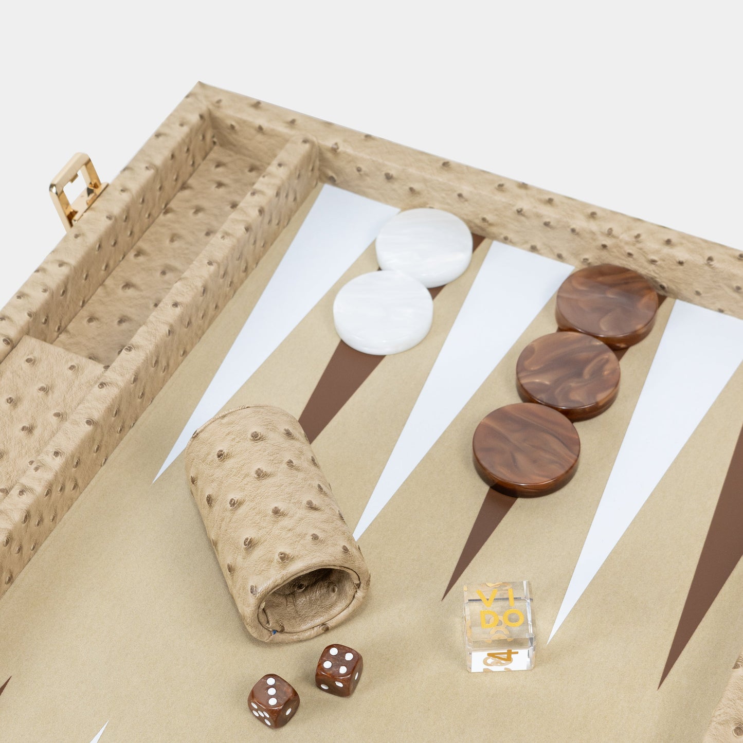Beige Ostrich Large Backgammon