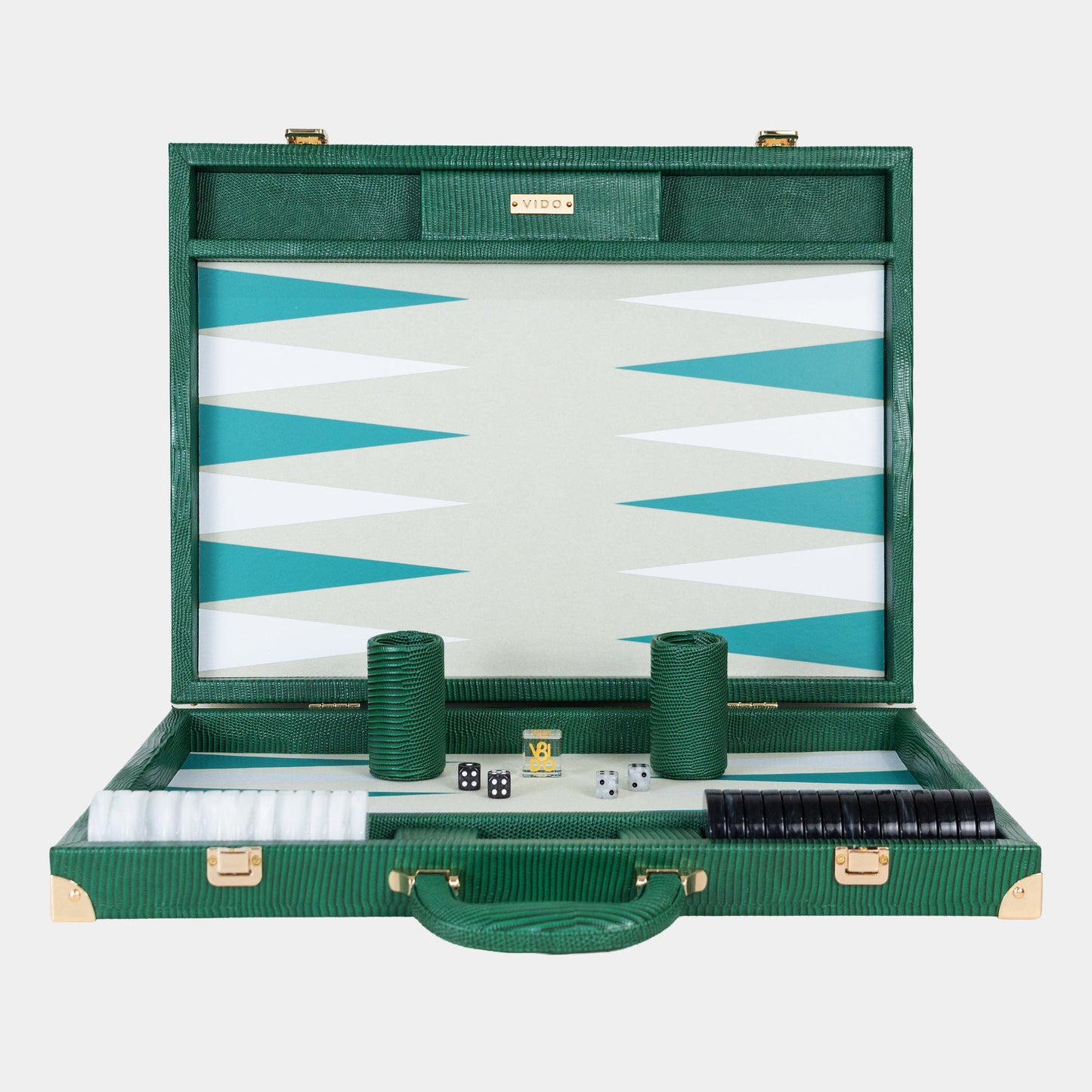Bottle Green Lizard Large Backgammon