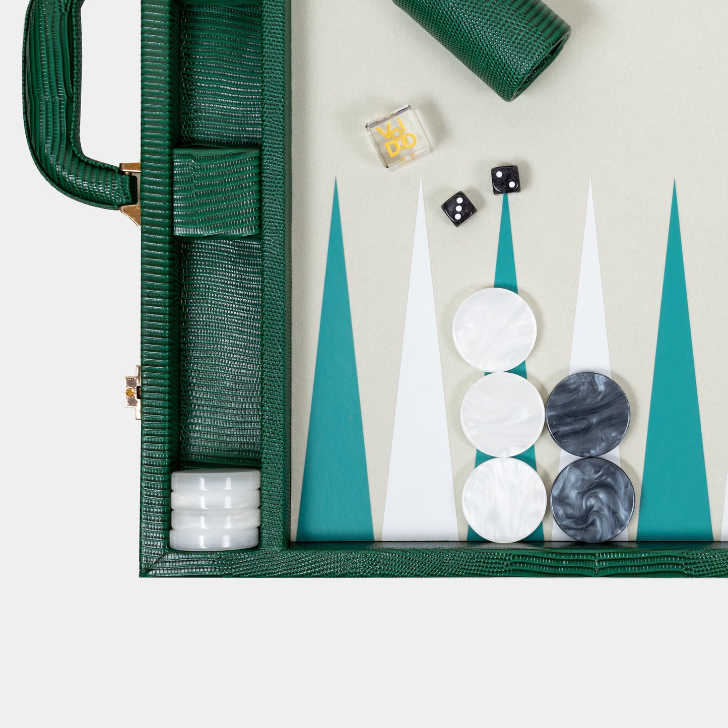 Bottle Green Lizard Large Backgammon