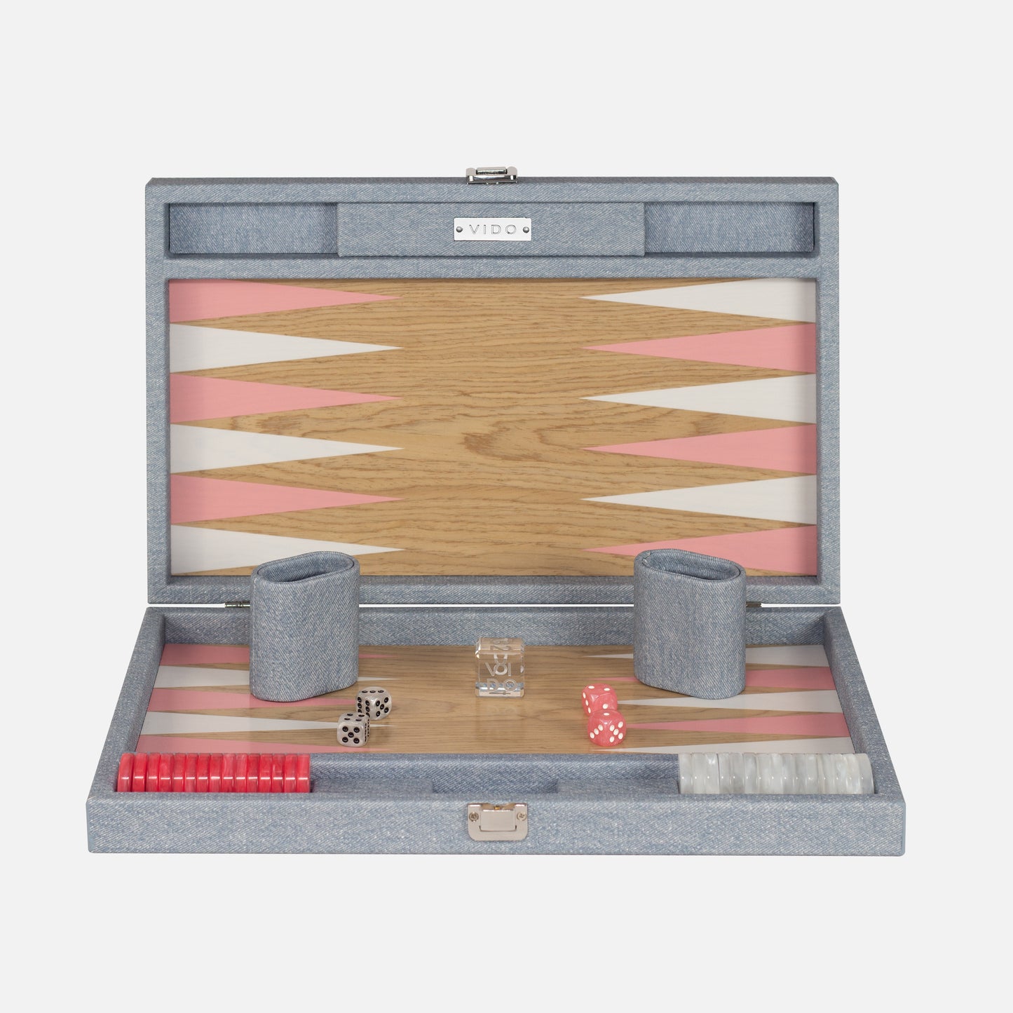 Denim Pink Wooden Backgammon