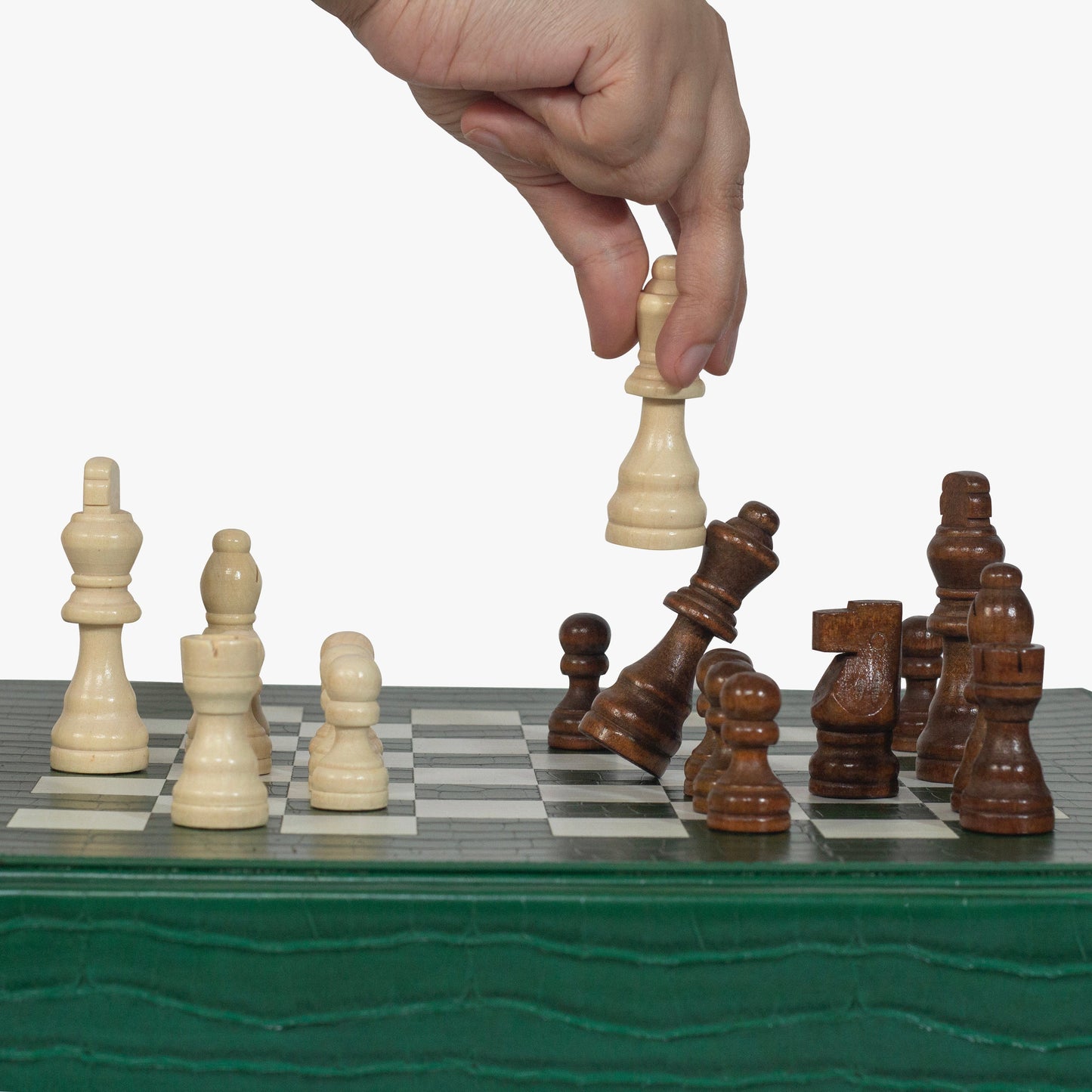 Forest Green Alligator Chess Set