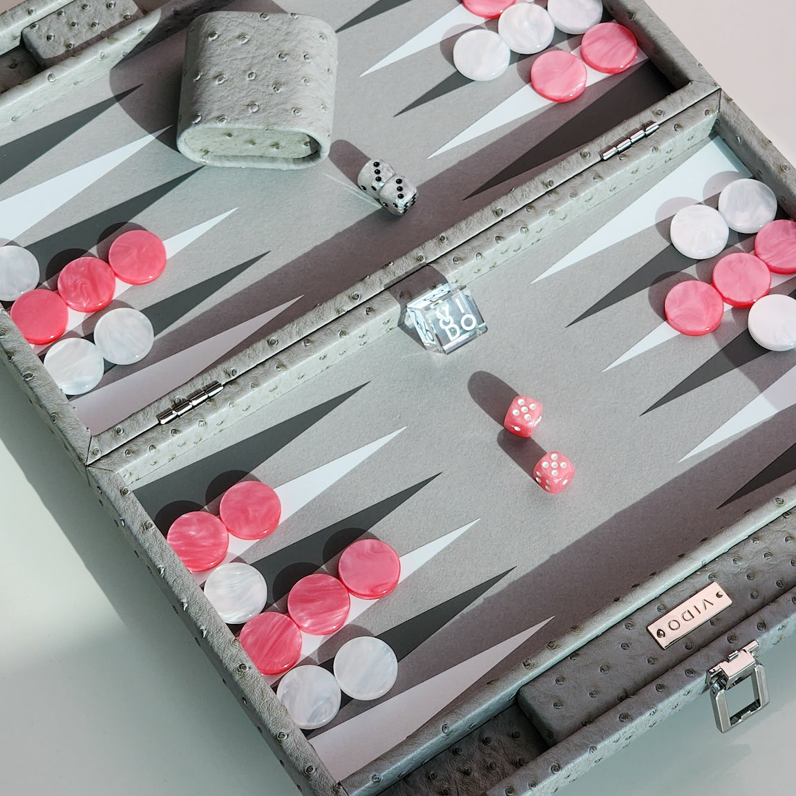 Grey Ostrich Medium Backgammon