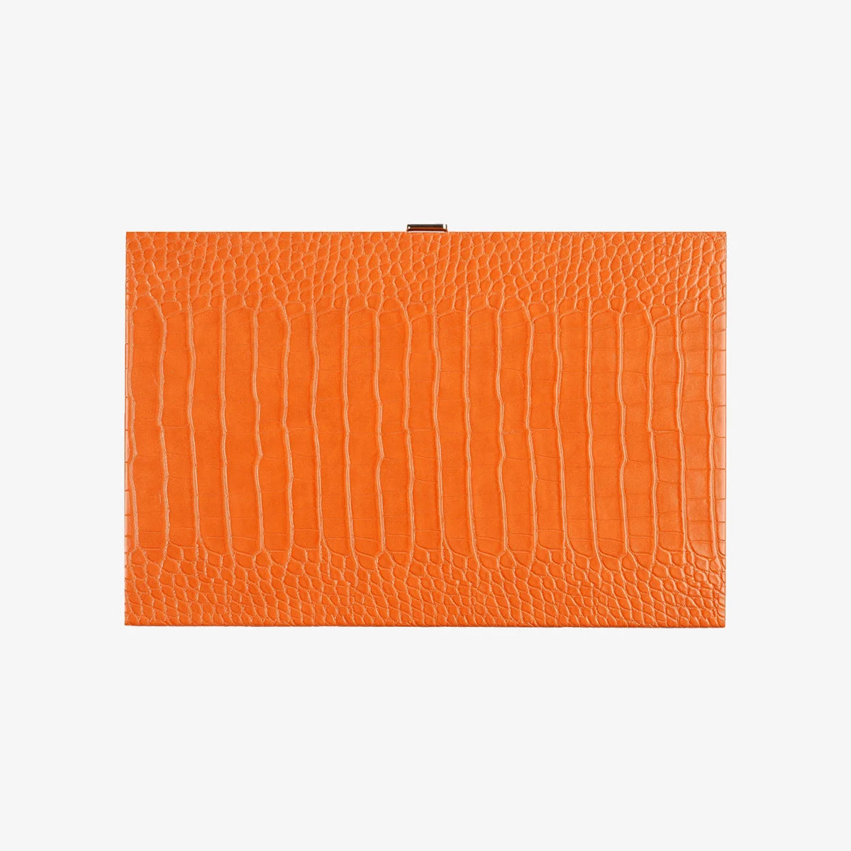 VIDO Tangerine Medium Backgammon handcrafted with high-quality alligator embossed vegan leather