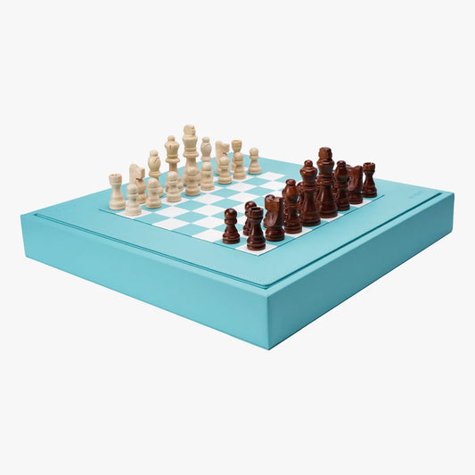 Luxury Chess Box Crafted With Turquoise Vegan Leather - Designed By VIDO